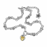 heart necklace with angel silver