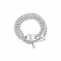 heart wrap bracelet silver