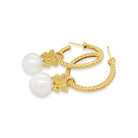 hoop earrings with a pearl