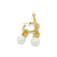 hoop earrings with pearl drop