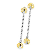 ladybug gold earrings with chain 