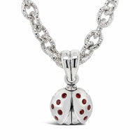 ladybug pendant with garnet spots