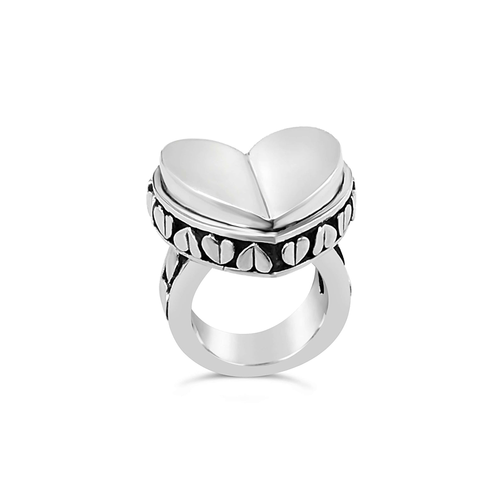 指輪・リング Heart Symbol Ring (Antique Silver, Matte) [SIZE.1] large-modern-love-heart-ring-