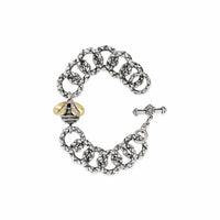 large bee bracelet on silver chain