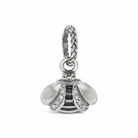 large bumble bee pendant silver