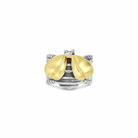 large bumble bee ring gold silver