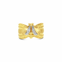 large diamond bee ring gold