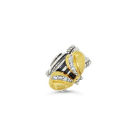 large diamond bee ring sterling silver gold