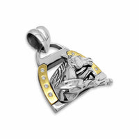 large diamond equestrian pendant