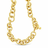 large gold chain link necklace