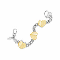 large hearts bracelet gold