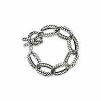 large oval link bracelet silver