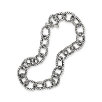 large oval link chain necklace silver