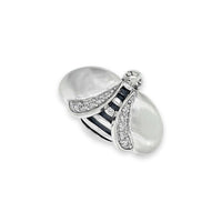 large silver bee ring diamonds