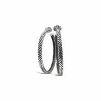 large silver hoop earrings trenza