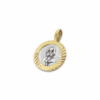 large  st rita medal with gold bezel