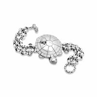 large turtle bracelet silver