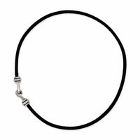 leather cord necklace silver clasp