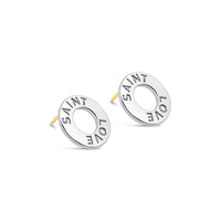 lifesaver circle earrings silver