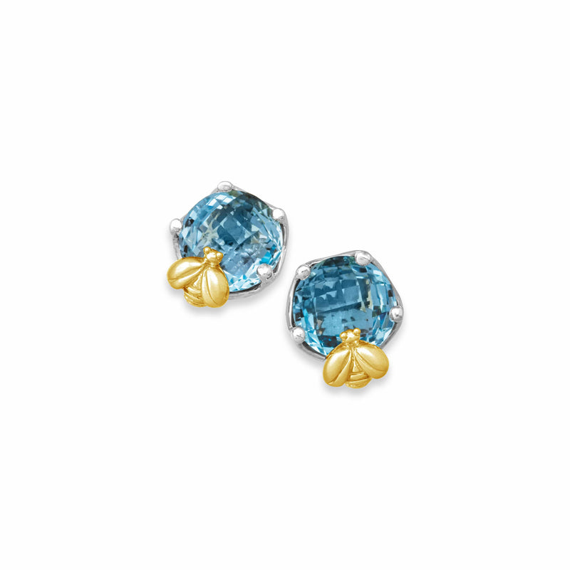 Cushion Bloom Gemstone Earrings with Diamonds and London Blue Topaz -  Tacori - Designers