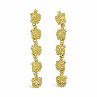 long gold turtle earrings
