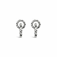 medium hoop link earrings silver