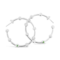 modern large sterling silver ball hoop statement earring