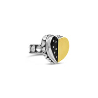 eclectic diamond love heart statement ring 18k gold blackened sterling silver