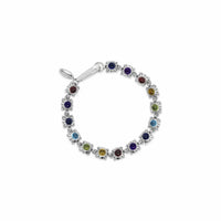 multi colored gemstone bracelet silver