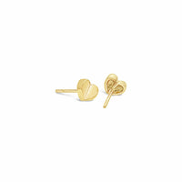 little gold heart pierced earring 18k yellow gold