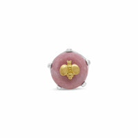 pink opal ring with gold bee