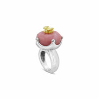 pink peruvian opal ring gold bee