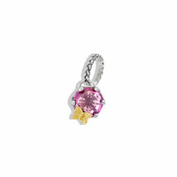 pink topaz pendant with butterfly