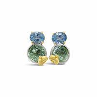 prasiolite earrings with gold bees