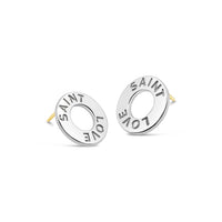 round disc earrings silver