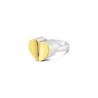 saint heart ring with gold heart
