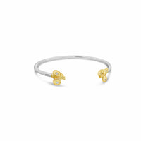 silver bangle with gold  bees
