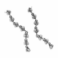 bee line earrings silver