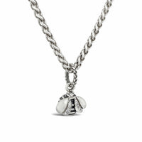 silver bee pendant with diamonds