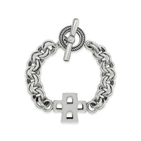 silver bracelet with cross