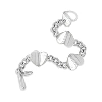 silver chain hearts bracelet