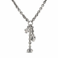 necklace with bee angel and cross charms
