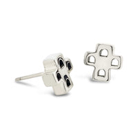 silver cross earrings