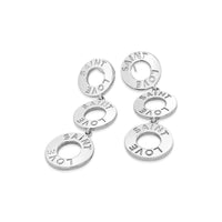 silver disc drop earrings