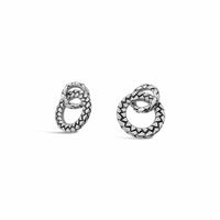 silver double hoop earrings