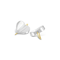 silver drop heart earrings