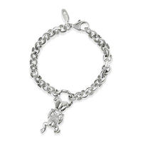 silver frog bracelet with diamonds