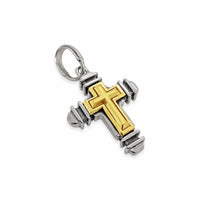 silver gold cross pendant