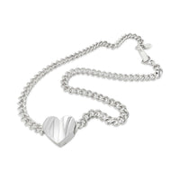 silver heart chain necklace