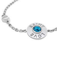 silver lifesaver bracelet blue topaz